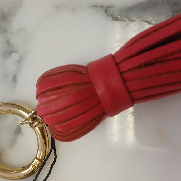 Vera Bradley Loop Keychain Sunset Canyon Tassel Bag Charm Genuine Leather NWT - Picture 14 of 17